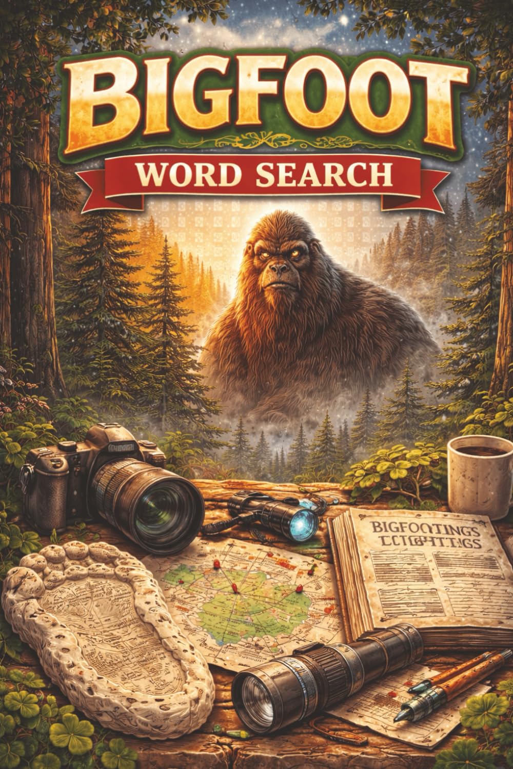 Bigfoot Word Search Puzzle Book: Bigfoot Word Search Puzzles | Sasquatch, Yeti, Tracking Word Search | 6x9 Inches, 110 Pages | 50+ Puzzles | Solutions Included