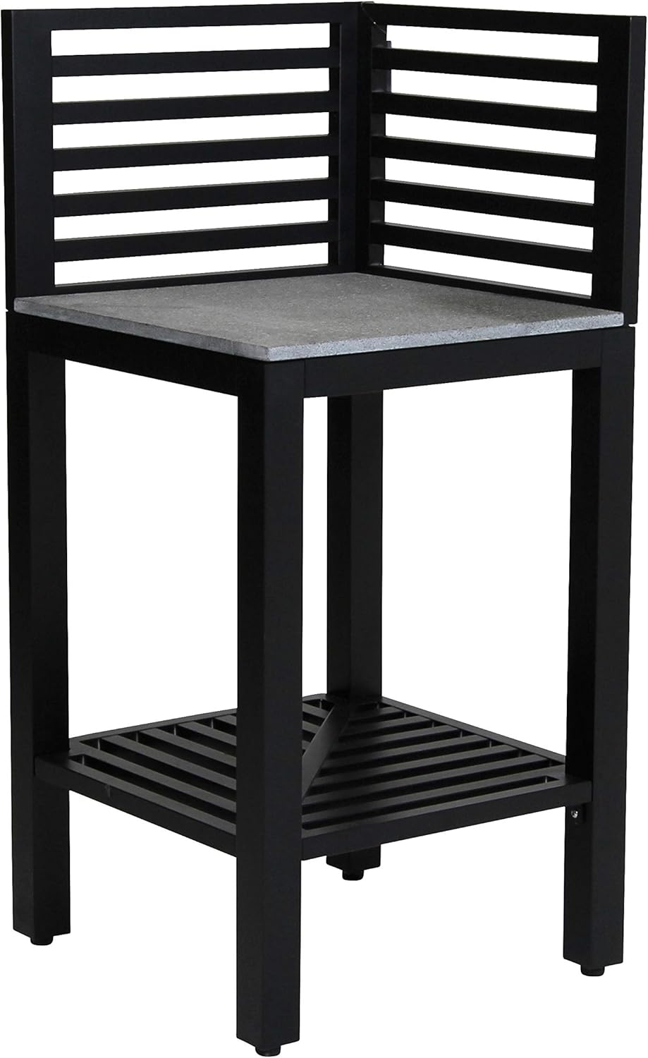 Amazon Com Rts Home Accents Aluminum Outdoor Kitchen Corner With Granite Counter Top Matte Black Garden Outdoor