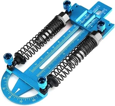 3 in 1 Height Gauge Ruler Aluminum Metal Parts Wheel RC Road Car Set Up Tool Chassis Camber Ride Dip Angle Suspension Simple ToyBlue