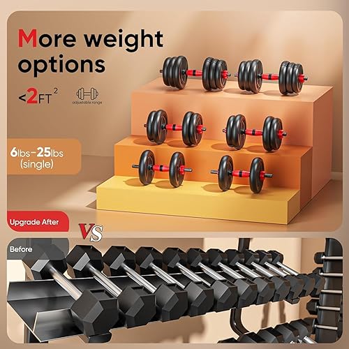 Miniatura 4 de Adjustable Dumbbells, 2030457090lbs Free Weight Set with Connector,5 in1 Dumbbells Set Used as Barbell,Kettlebells,Push up Stand,Fitness Exercises