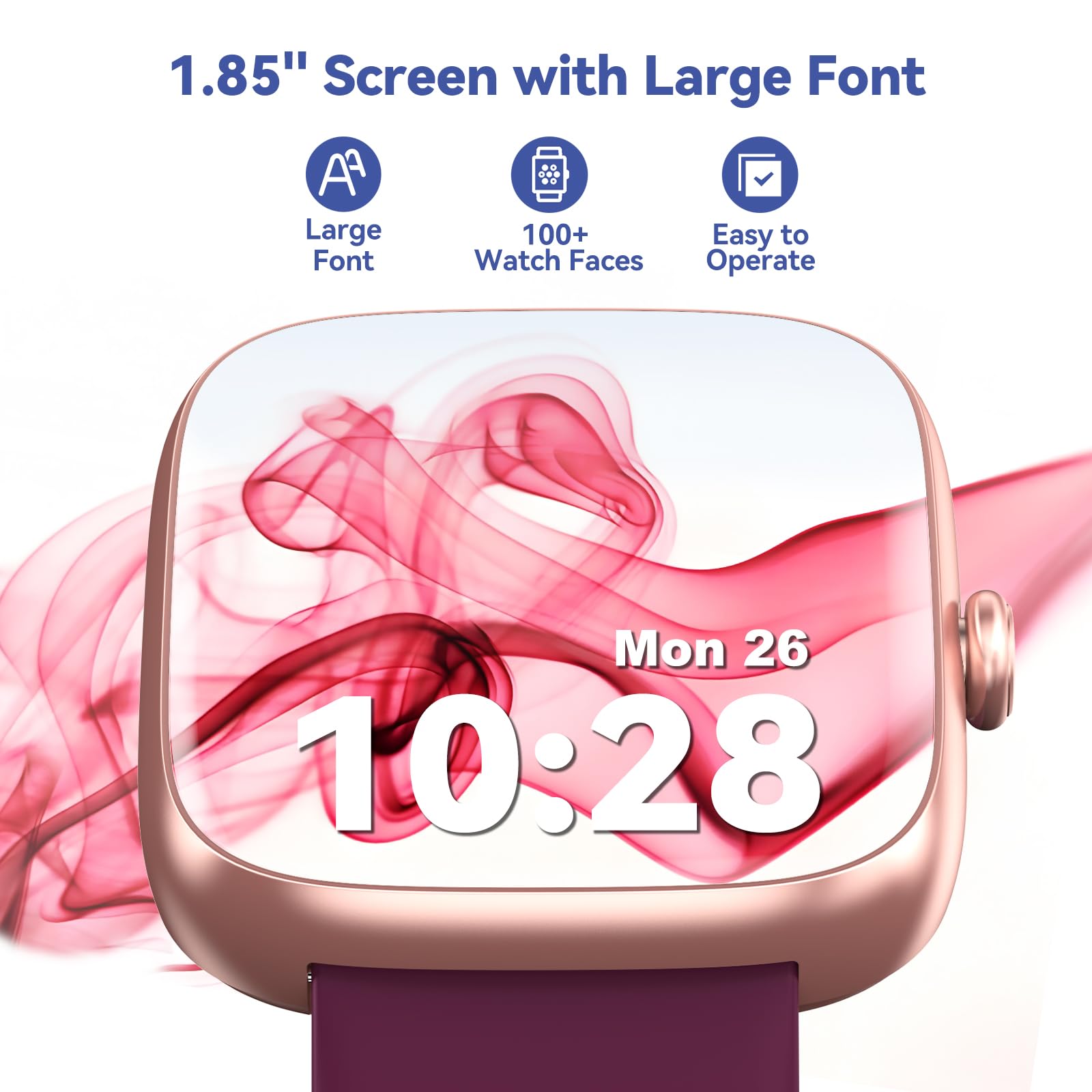 DAVIKO Pedometer Watch No APP/Phone Required, 1.83" Display Smart Watches with Pedometer, Calories & Step Counter, Waterproof Fitness Tracker with Heart Rate/Sleep Monitor for Men Women