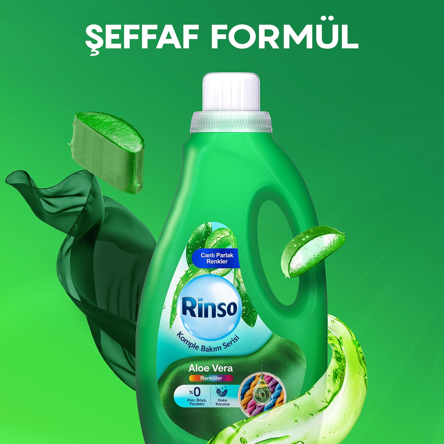 Rinso Sıvı Çamaşır Deterjanı Komple Bakım Serisi Aloe Vera Renkliler İçin 2.5 L