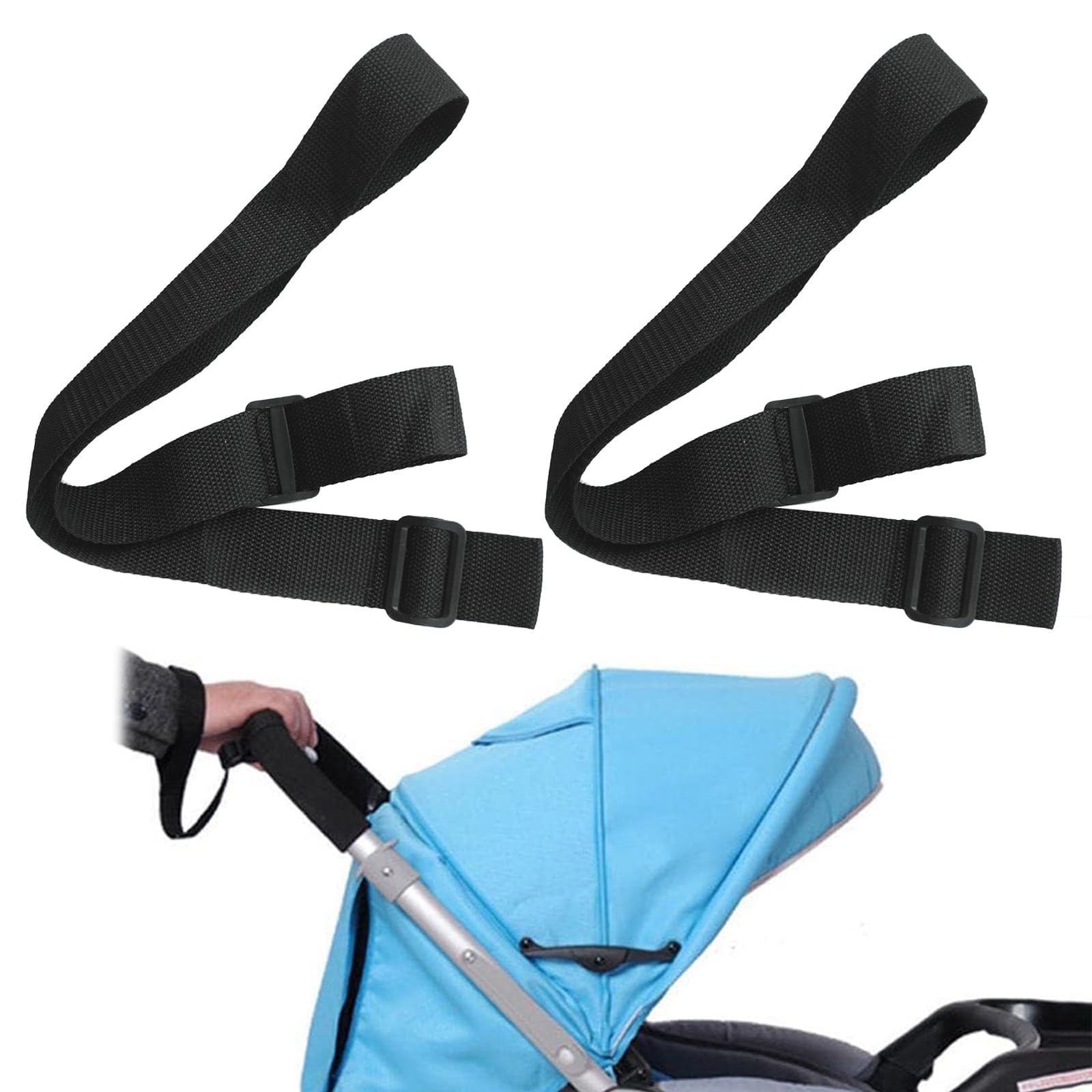 2 Pezzi Passeggino Imbracature Da Polso Passeggino Regolabile Passeggino Cinghie Passeggino Passeggino Passeggino Cintura Gancio Per Passeggino Per Sicurezza Anti-Skid Bambini (Nero)
