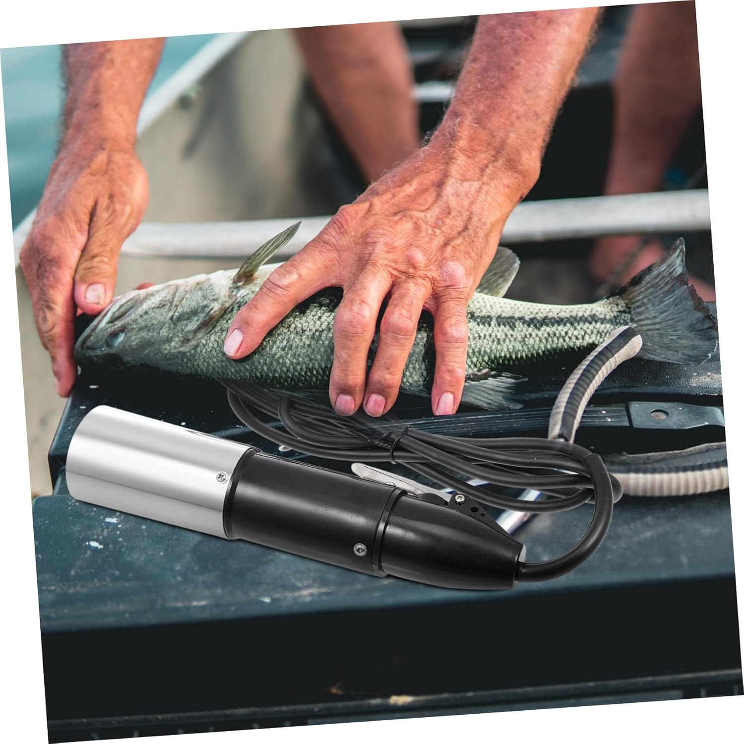 ABOOFAN Electric Scale Scraper DC/AC Compatibility Includes 1 Machine and 2 Battery Clips Automatic Fish Scaling Tool for Home and Commercial Use