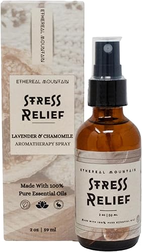 Spray de almohada para aliviar el estrés, lavanda y manzanilla, 100% natural, 2.0 onzas, aerosol, aromaterapia, regalos para ella, regalos de