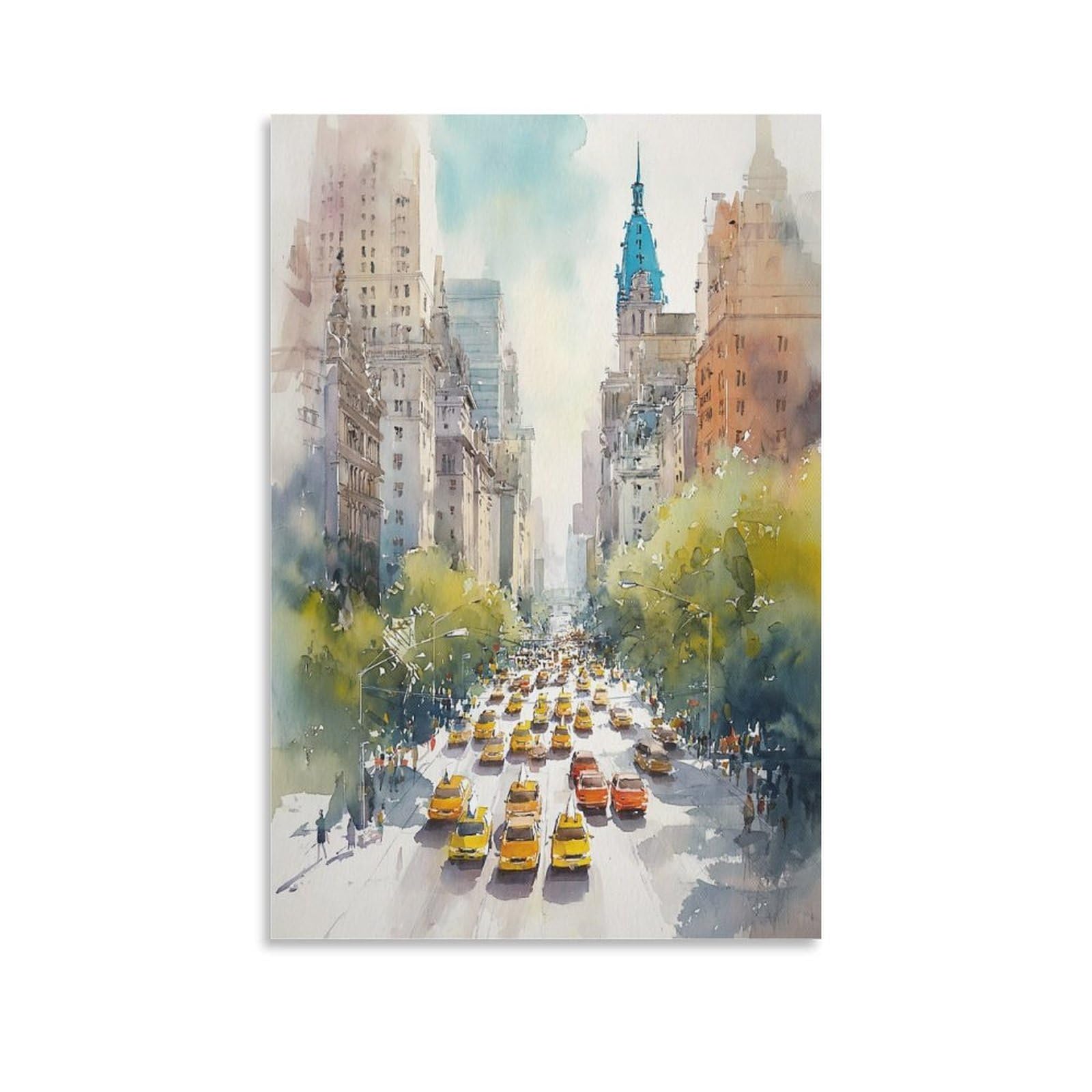XWYMXZ Pennsylvania Watercolor 24x36inch(60x90cm) Vintage Travel Poster Watercolor Canvas Art