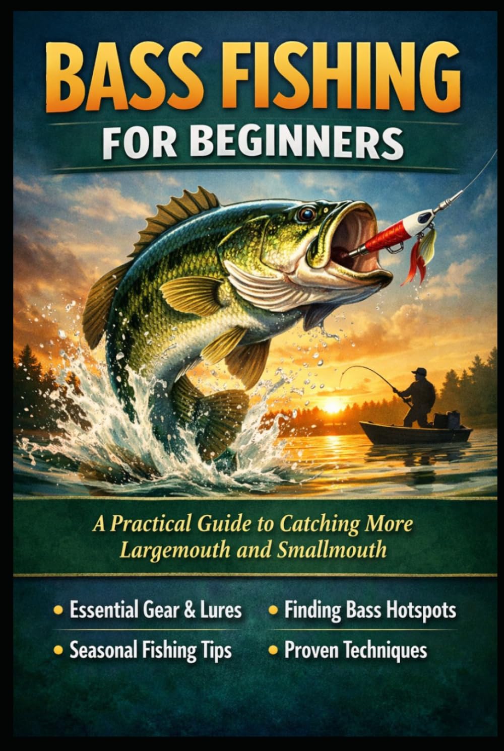 Bass Fishing for Beginners: A Practical Guide to Catching More Largemouth and Smallmouth      Hardcover – February 6, 2026