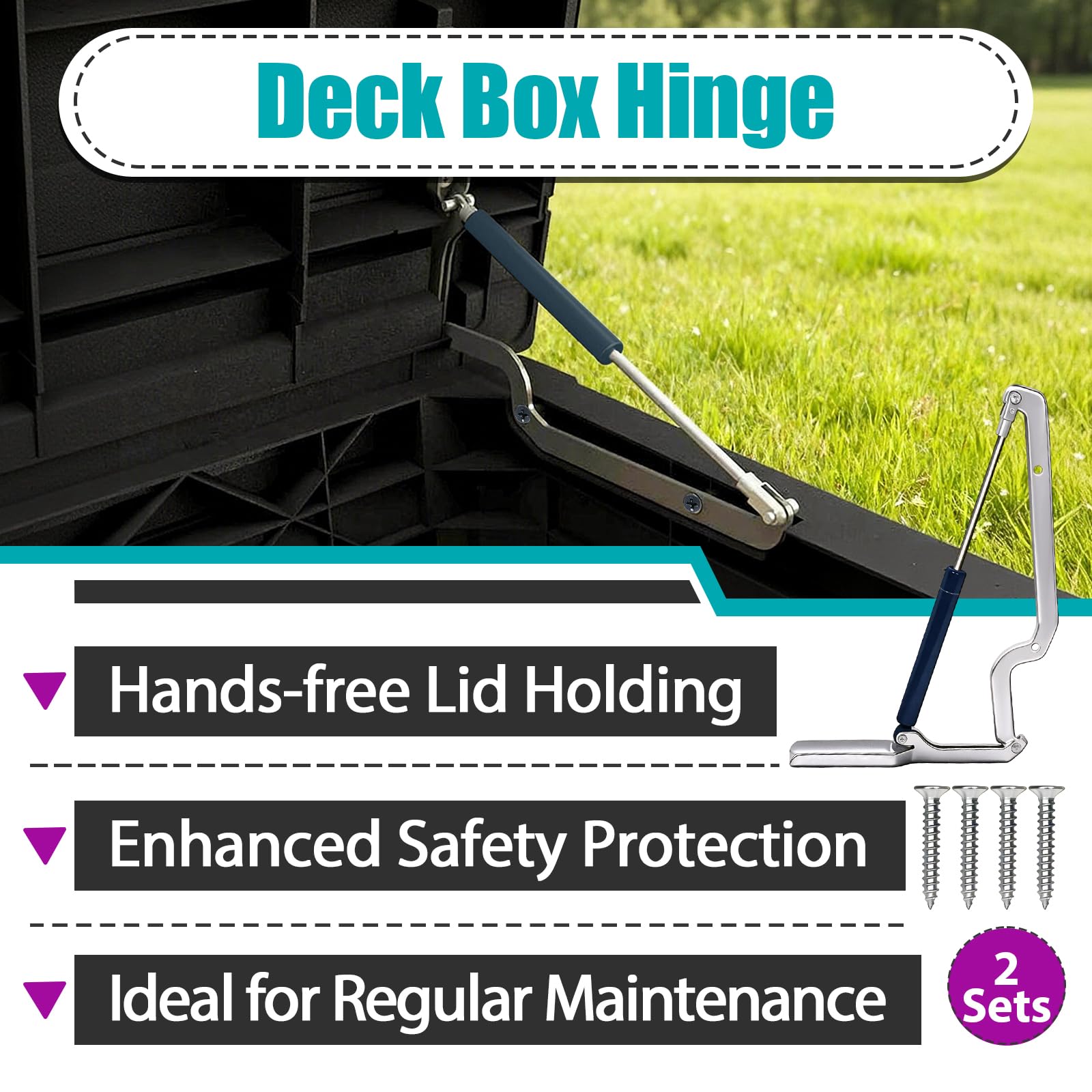 Deck Box Hinge Replacement - 2 Sets -2