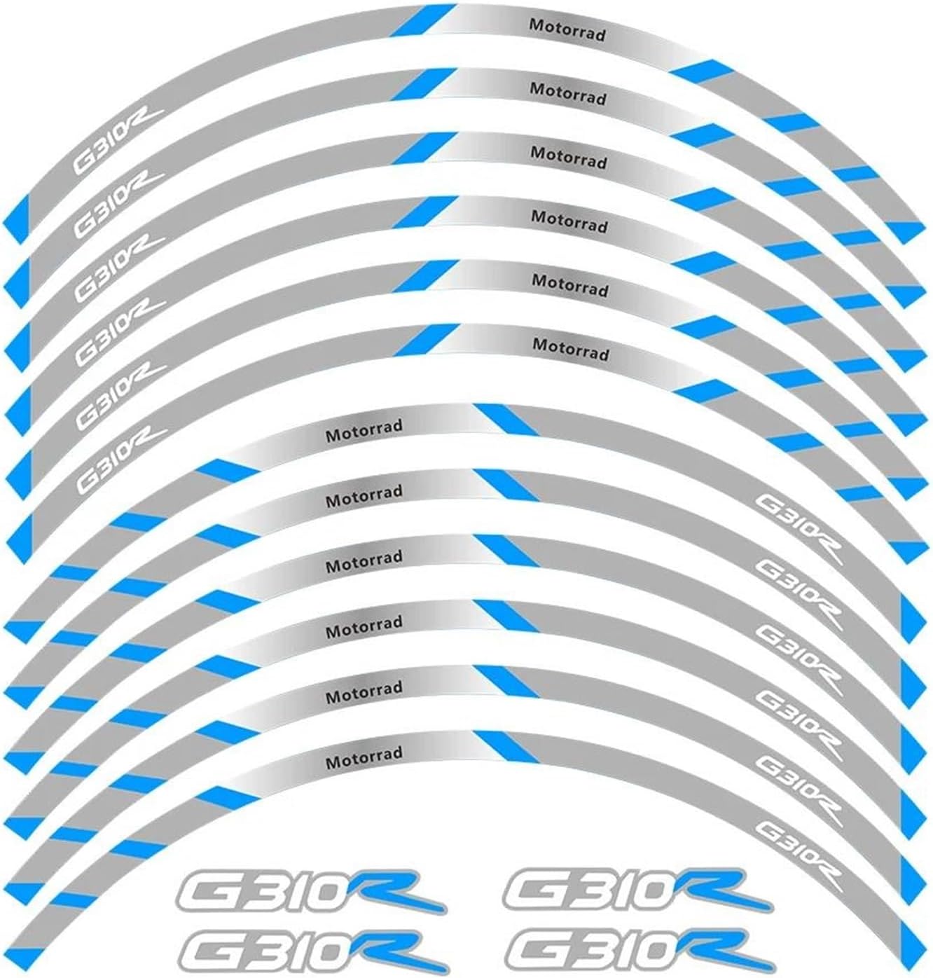 Motorcycle Front And Rear Wheels Edge Outer Rim Sticker Reflective Stripe Wheel Decals For BMW G310R G 310 R