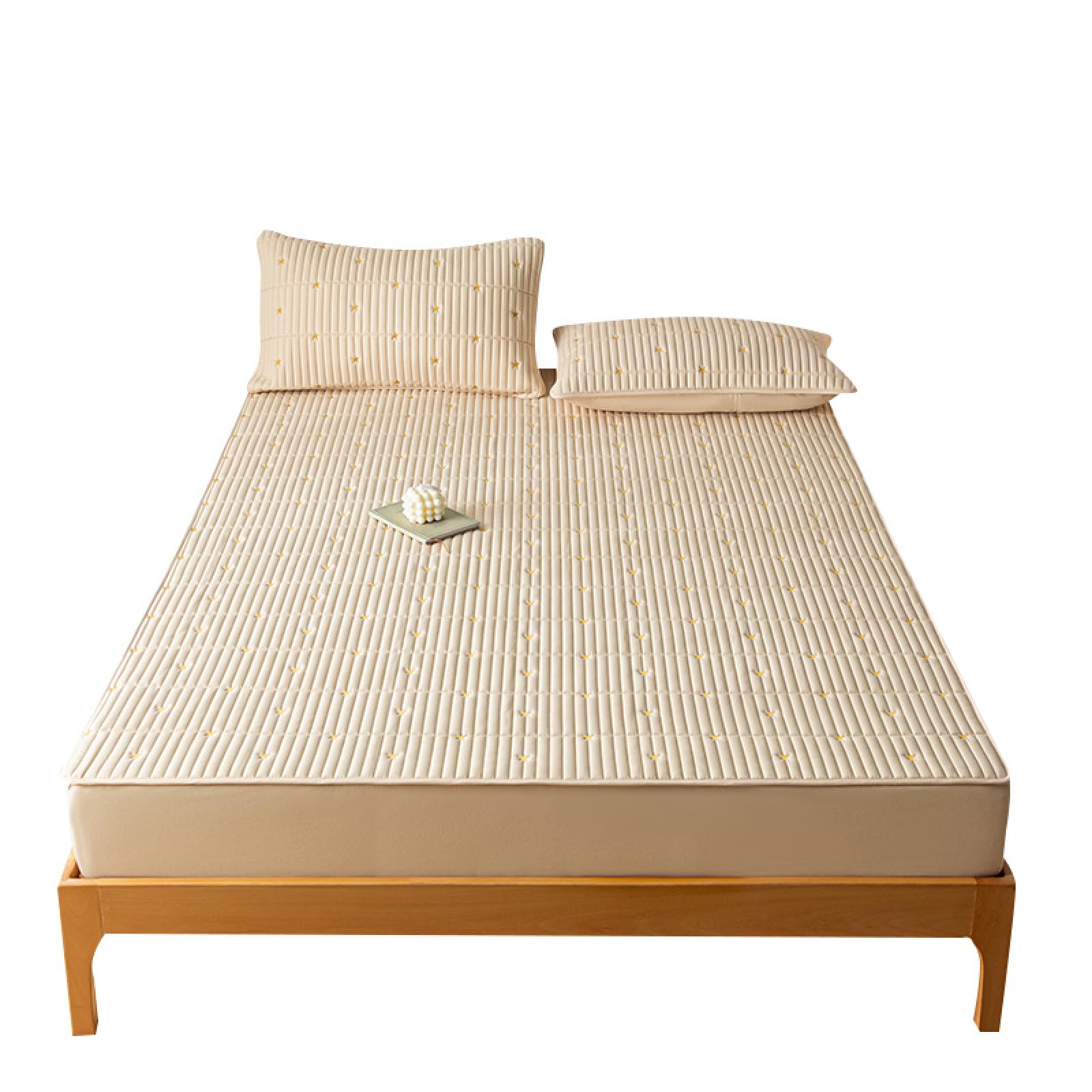 Sábana bajera acolchada de 150 x 190 cm, protector de colchón de tres capas de alta calidad, impermeable, transpirable, funda de colchón doble para máxima comodidad