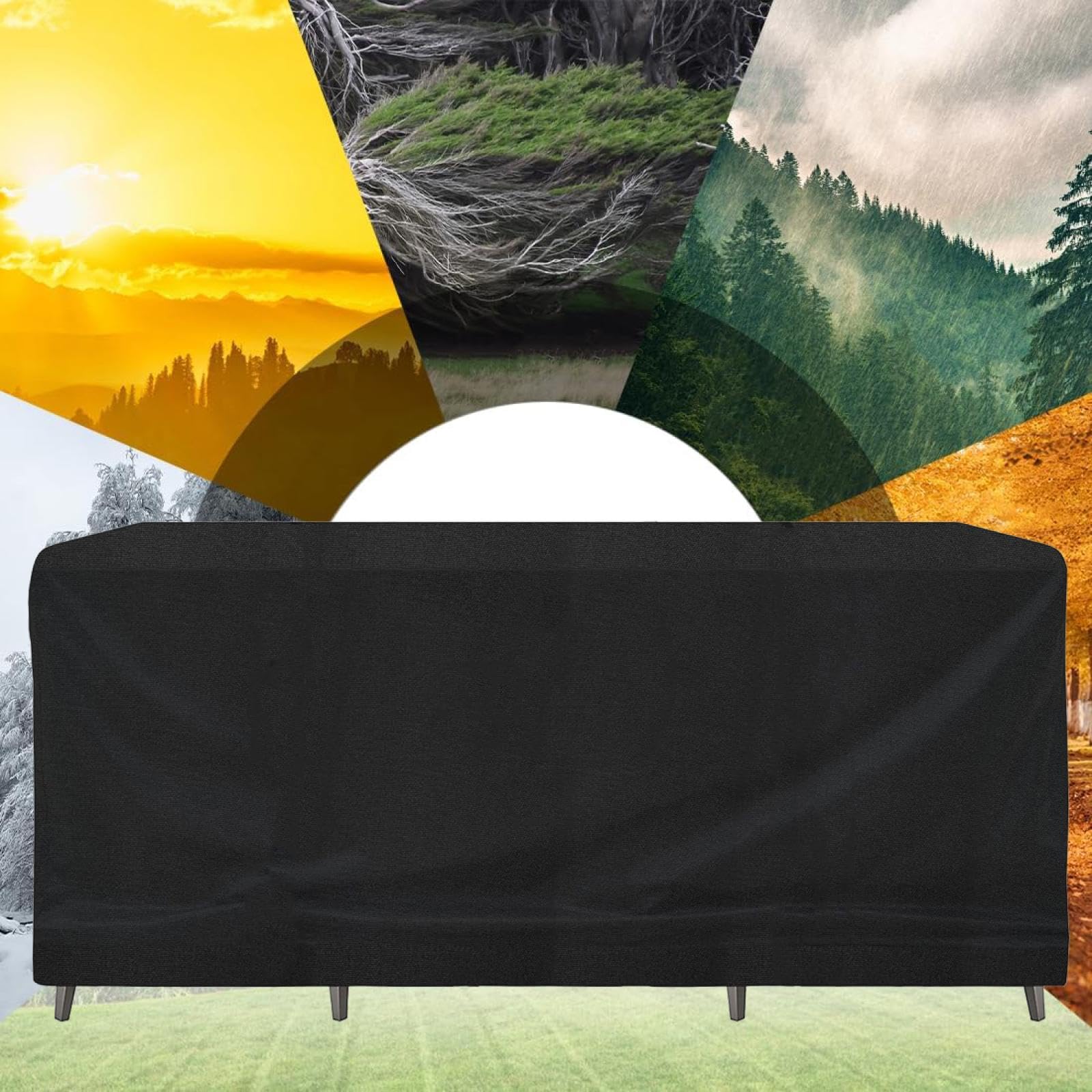 Pokrowiec na meble ogrodowe 210 x 170 x 100 cm wodoodporny odporny na promieniowanie UV prostokątny pokrowiec na stół wiatroszczelny ochraniacz ogrodowy obrus na patio i meble ogrodowe