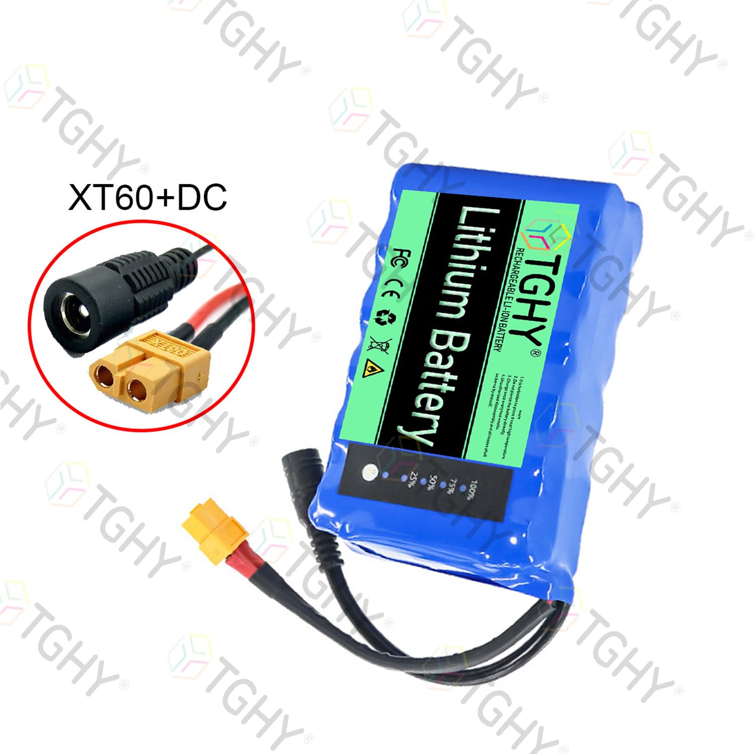 TGHY Batería de 12 voltios para Barco de Pesca con Cebo, batería de 12 V para Barco RC Tipo Nido, baterías de Litio de 18 Ah a 30 Ah con Cargador para arrastrero motorizado,12v 18ah