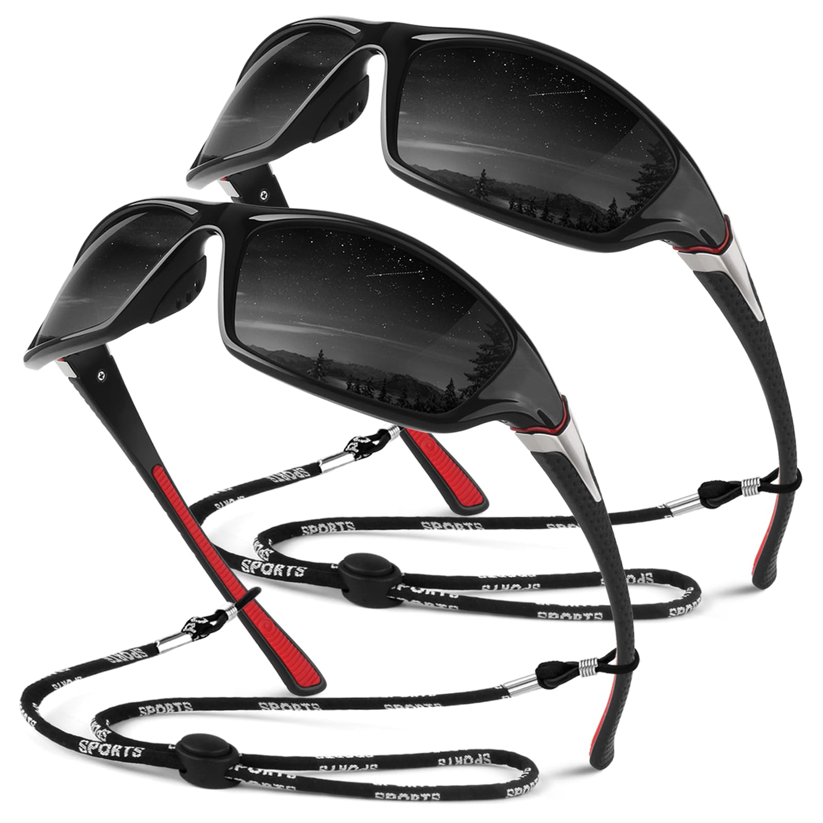 Sunier Sonnenbrille Herren Polarisiert Sport Fahrradbrille Herren Verspiegelt, Unzerbrechliche Angeln Fahren mit 100% UV400-Schutz Cat 3 CE