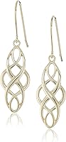 Amazon Essentials Sterling Silver 18K Gold Plated Celtic Knot Triquetra Claddagh Dangle Earrings for Women