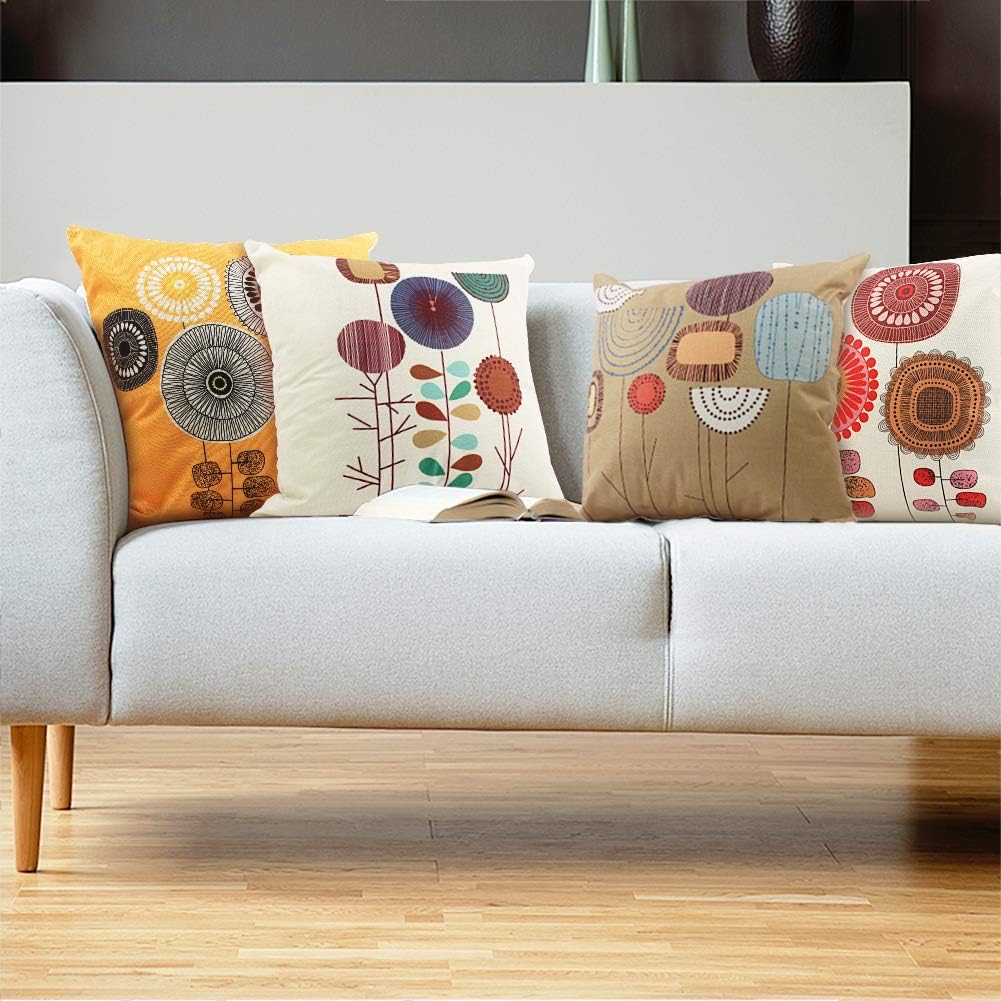 LHDALOLF Juego de 4 fundas de almohada mexicanas de 45 x 45 cm, fundas