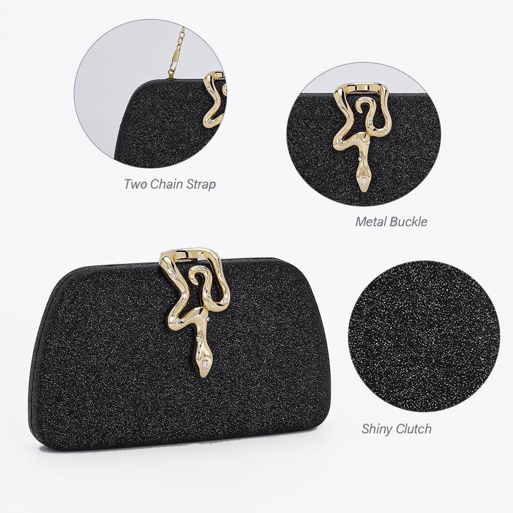 Glitter Evening Bag Clutch Purses for Women Formal Elegant Wedding Party Prom Clutch Handbag - Image 4