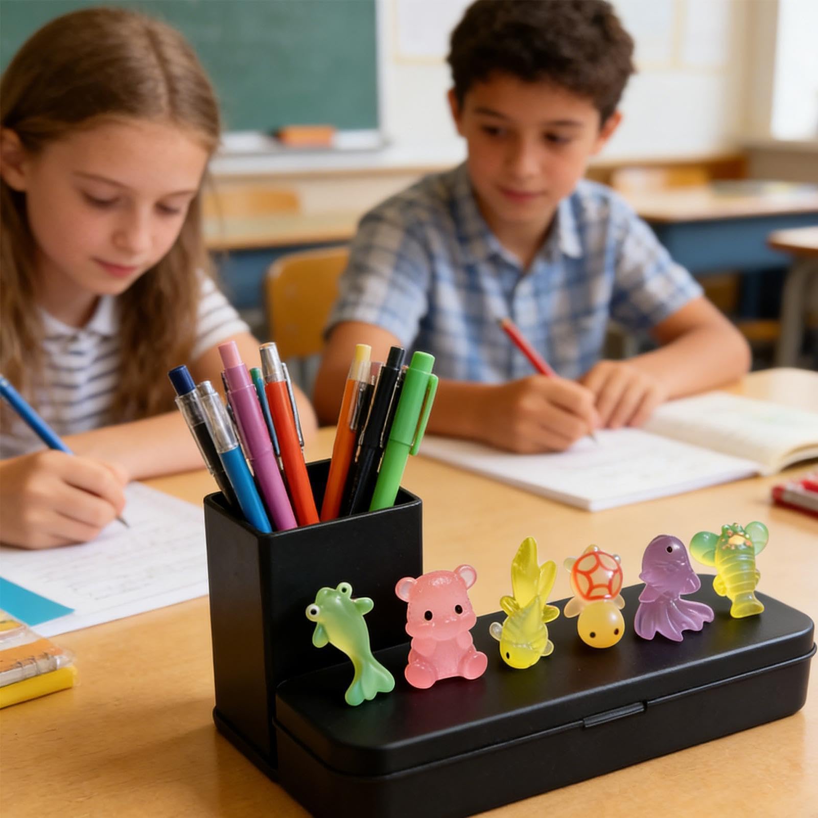 Małe Figurki Zwierząt,50 Sztuk Świecących Żywicznych Mini Statuetek,Małe zwierzęce figurki zabawkowe - do Akwarium, Ogrodu Wróżek, Aranżacji Krajobrazu, Tarasu, Domu,