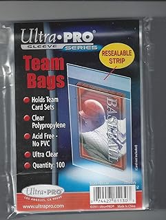 5 Ultra Pro Team Bags Resealable (5 100ct Packages) - For Storing Baseball, Football, Hockey Cards. Great for Top Loaders