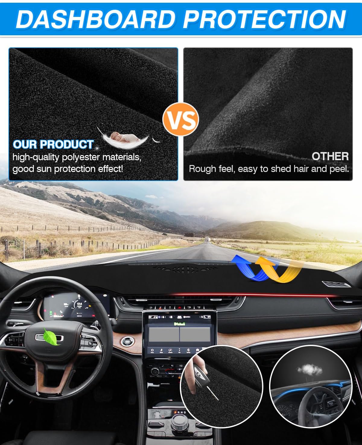 CARTIST Dashboard Cover for Jeep Grand Cherokee L 2021-2025 Accessories Dash Cover Mat Non-Slip(Not Fit Jeep Grand Cherokee)