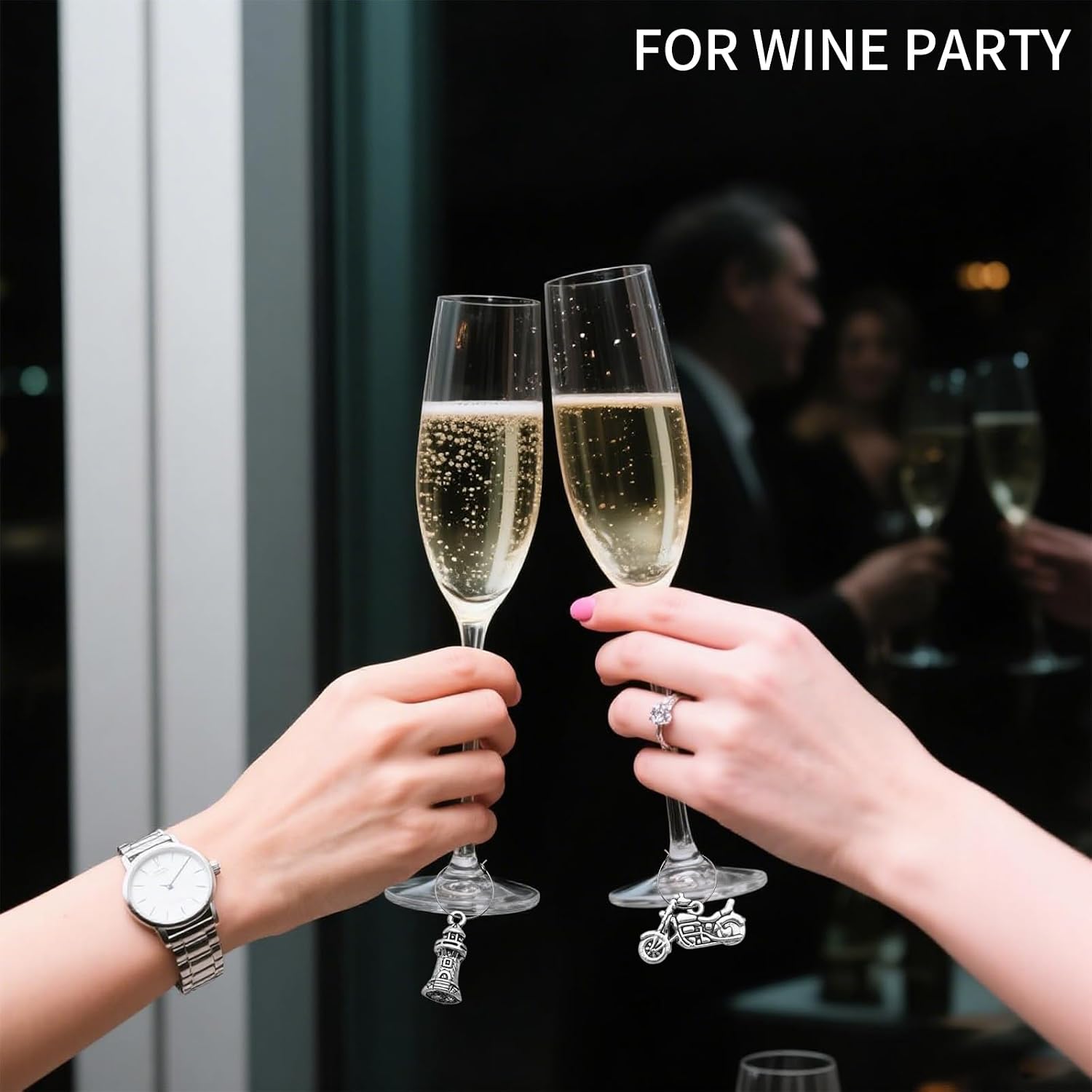 17 pcs Wine Glass Charms, World Travel Themed Goblet Drink Markers Tags with Buckle Design for Wine Cocktail Champagne Tasting Party Favors Decoration Supplies Gifts