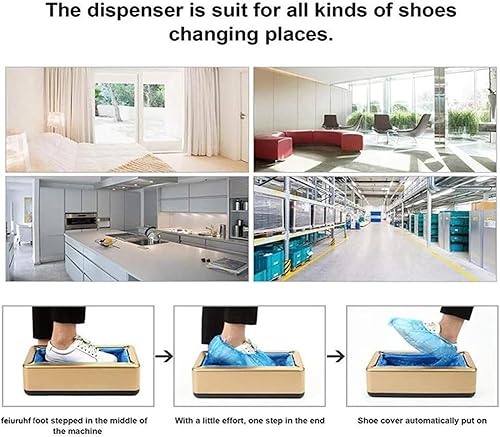 Miniatura 6 de Dispensador automático de fundas de zapatos, máquina de cubierta de zapatos para interiores, botines de zapatos, desechables, 100 unidades, fundas