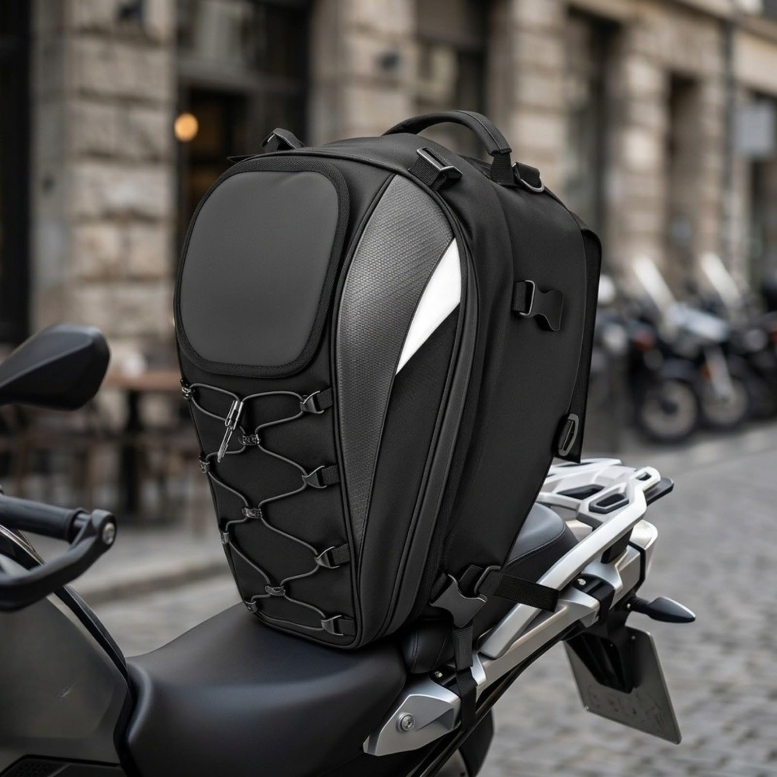 Bolsa trasera impermeable para motocicleta con cubierta de lluvia