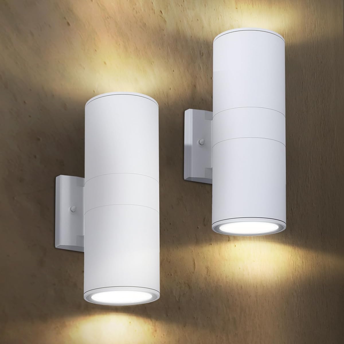 ASD 2 Light Outdoor Wall Light Fixture | 120W E26 Bulb Socket 120V ETL Cylinder