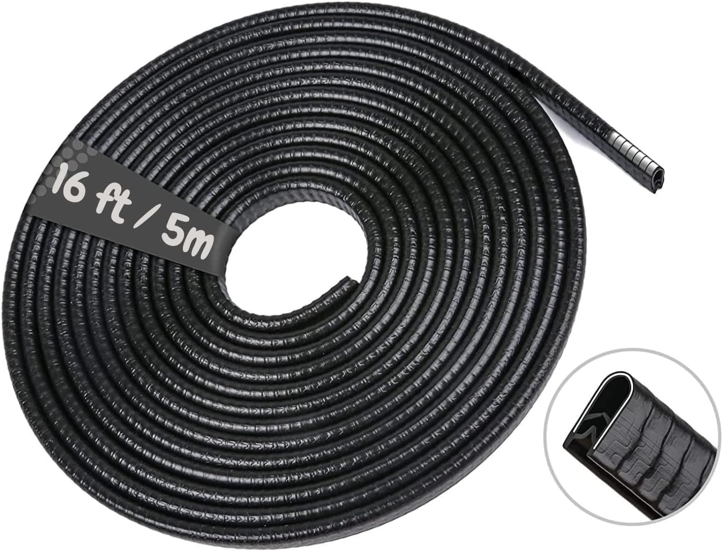 - Heavy Duty Car Door Edge Protector Guard U Shape, Anti-Scratch, Anti-Collison, Rubber, Black, 5m, Pack of 1