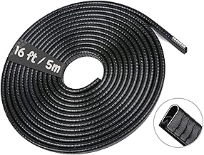 LandVK Heavy Duty Car Door Edge Protector Guard U Shape, Anti-Scratch, Anti-Collison, Rubber, Black, 5m, Pack of 1