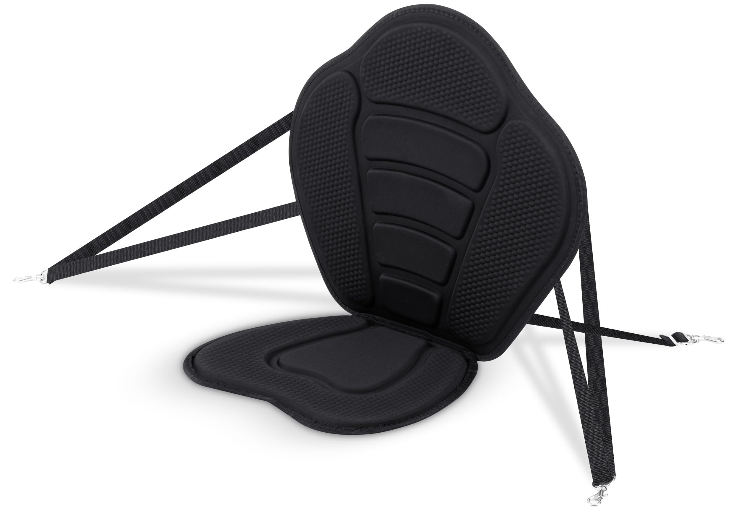 Neo-Sport Siedzisko do Deski SUP z Oparciem - Wygodne Piankowe Siedzisko Kajakowe z Kieszenią - Stabilne Wsparcie Pleców - Paddleboarding - Uniwersalne Mocowanie - Czarne 77 x 52 cm