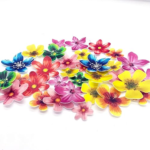 Miniatura 9 de GEORLD 48 piezas comestibles de hojas de tortuga tropicales para cupcakes, pastel de hoja de palmera para Hawaii, fiesta de selva, decoración de