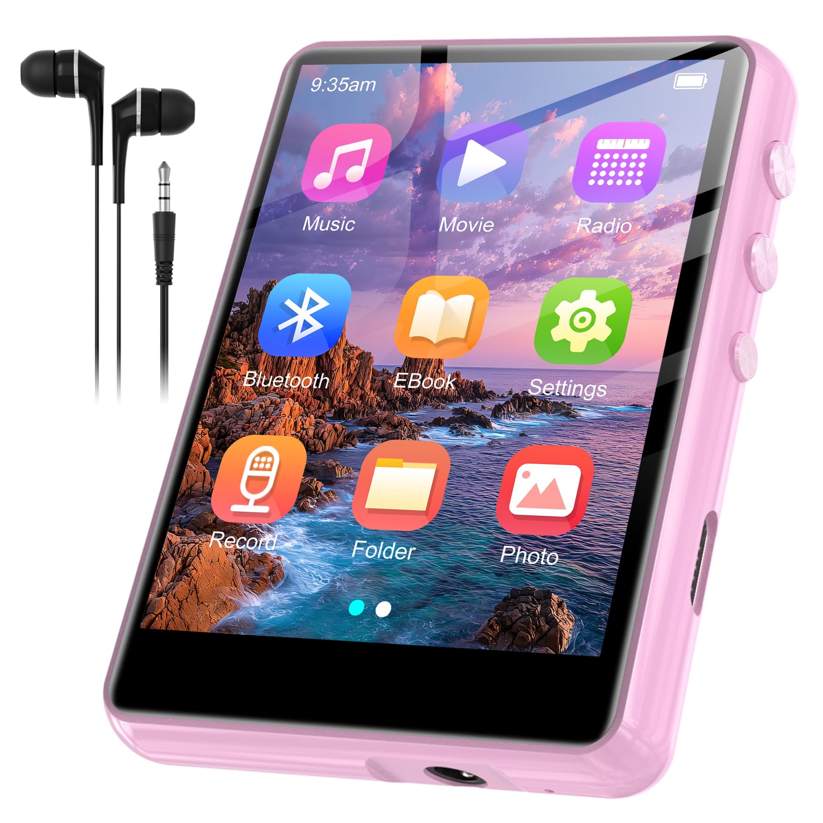SWOFY M4 MP3 Player with Bluetooth with 300mAh Lithium Polymer Battery Pink-image-11