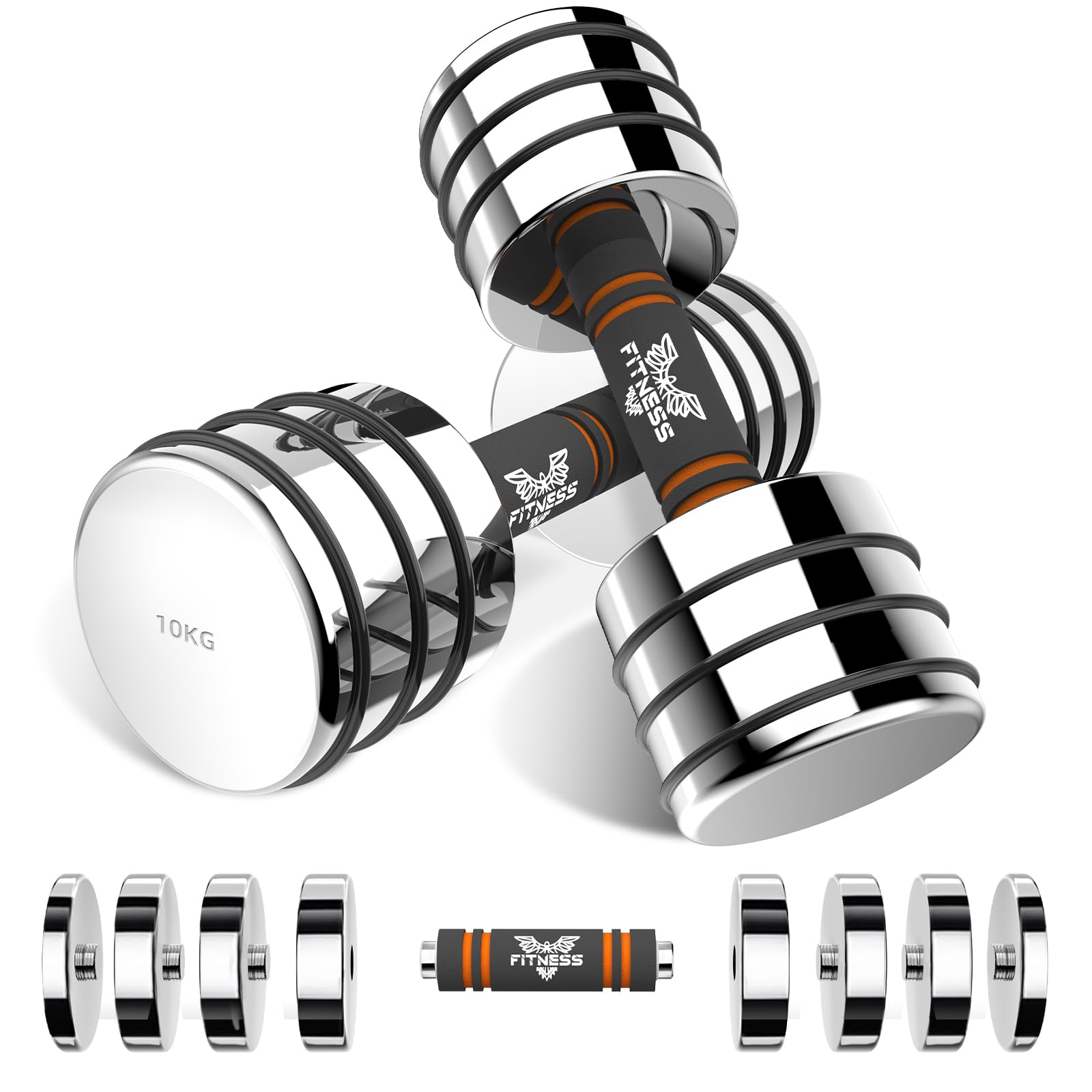Dskeuzeew verstellbare Hanteln Hantel Set aus Stahl 5kg 7.5KG 10KG Kurzhanteln VerstellbareSet mit Schaumstoff Griff Fitness Hanteln für Zuhause