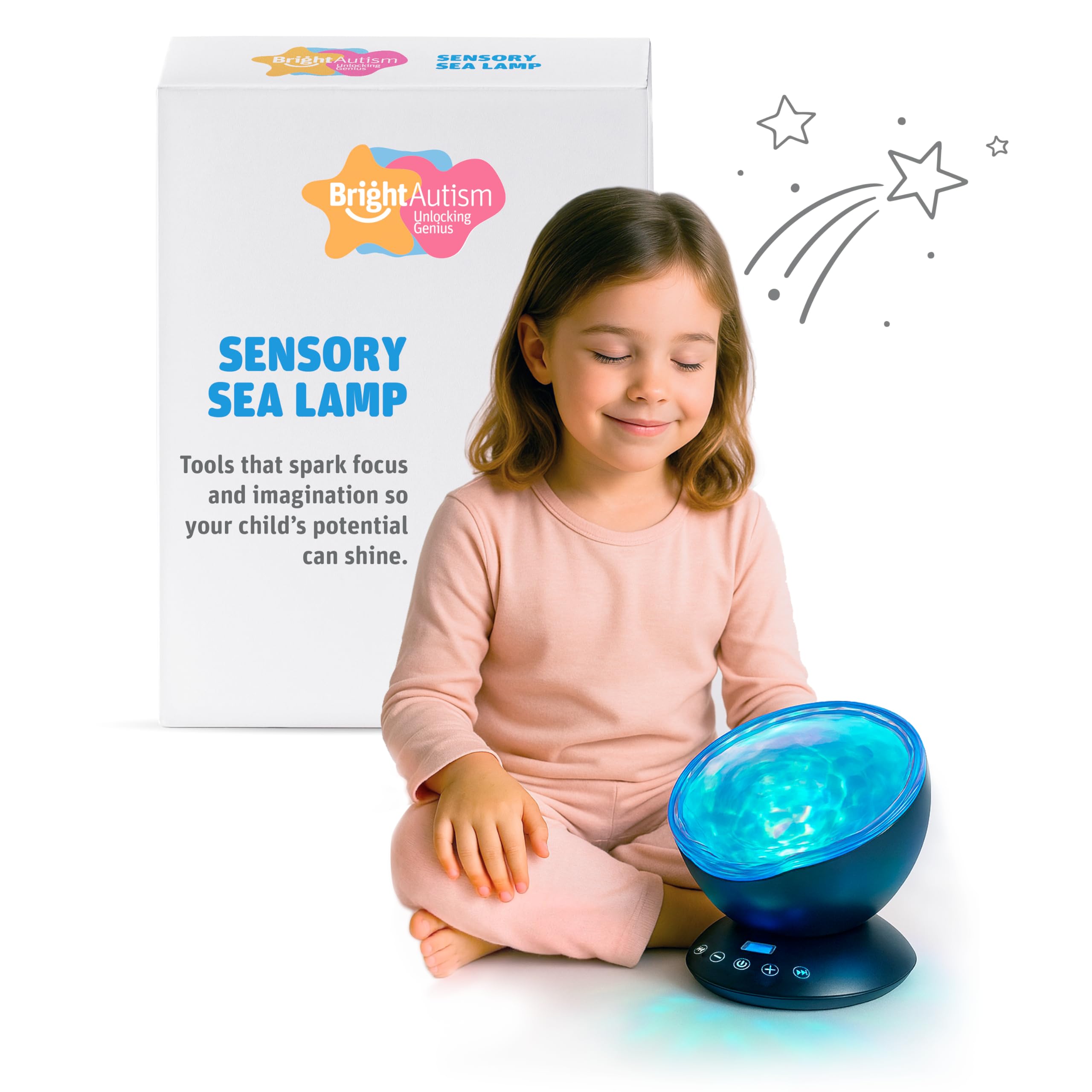 Bright Autism Calming Sensory Sea Lamp - Night Light Projector for