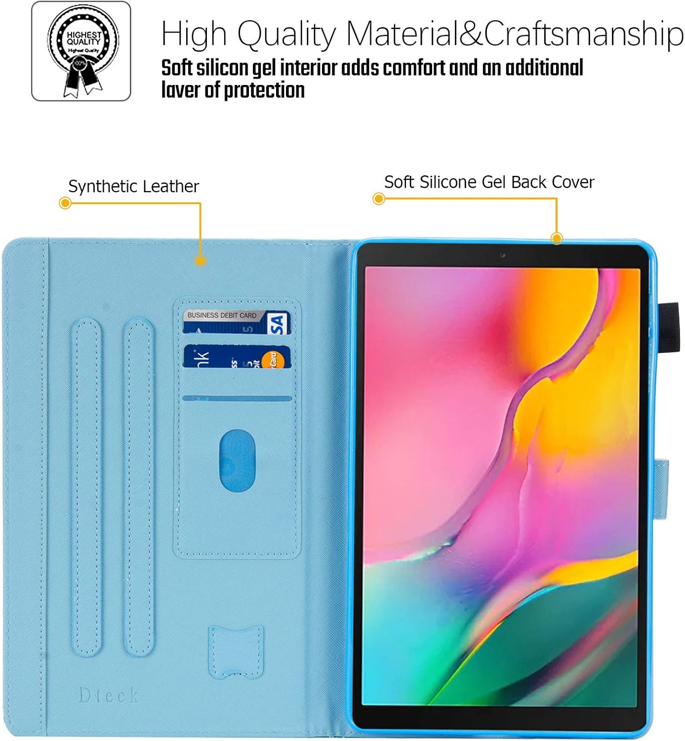 کیف چرمی Dteck برای تبلت سامسونگ مدل Galaxy Tab 10.1 2019 SM-T510