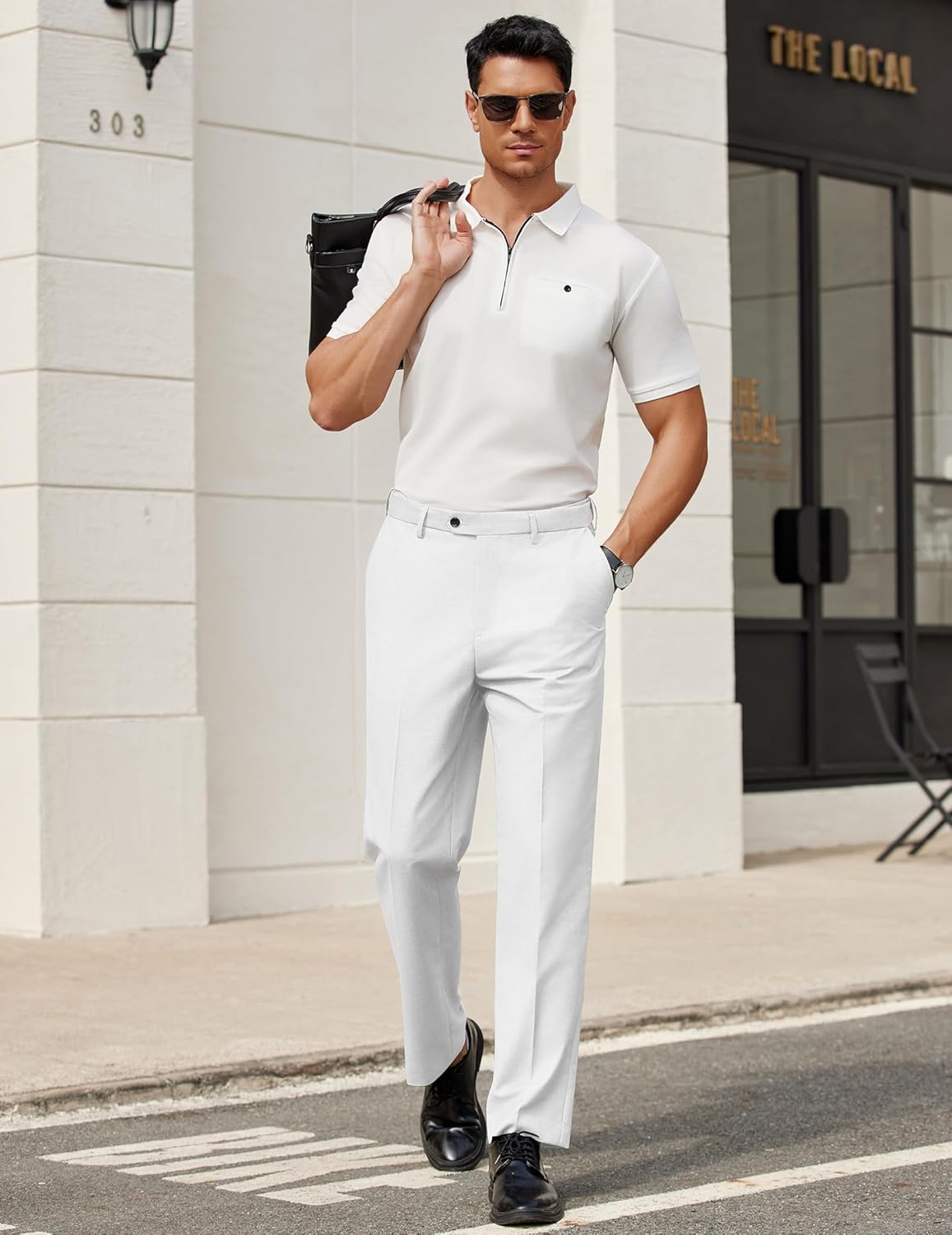 COOFANDY Men's Classic Fit Dress Pants Flat Front Straight Formal Pants Wrinkle Free Expandable Waist Suit Pants - Image 5