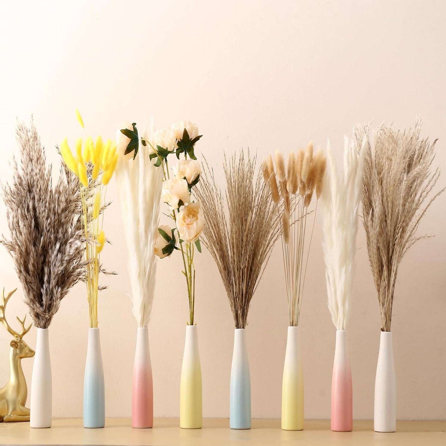 Pampas fű dekoráció bohém stílusban