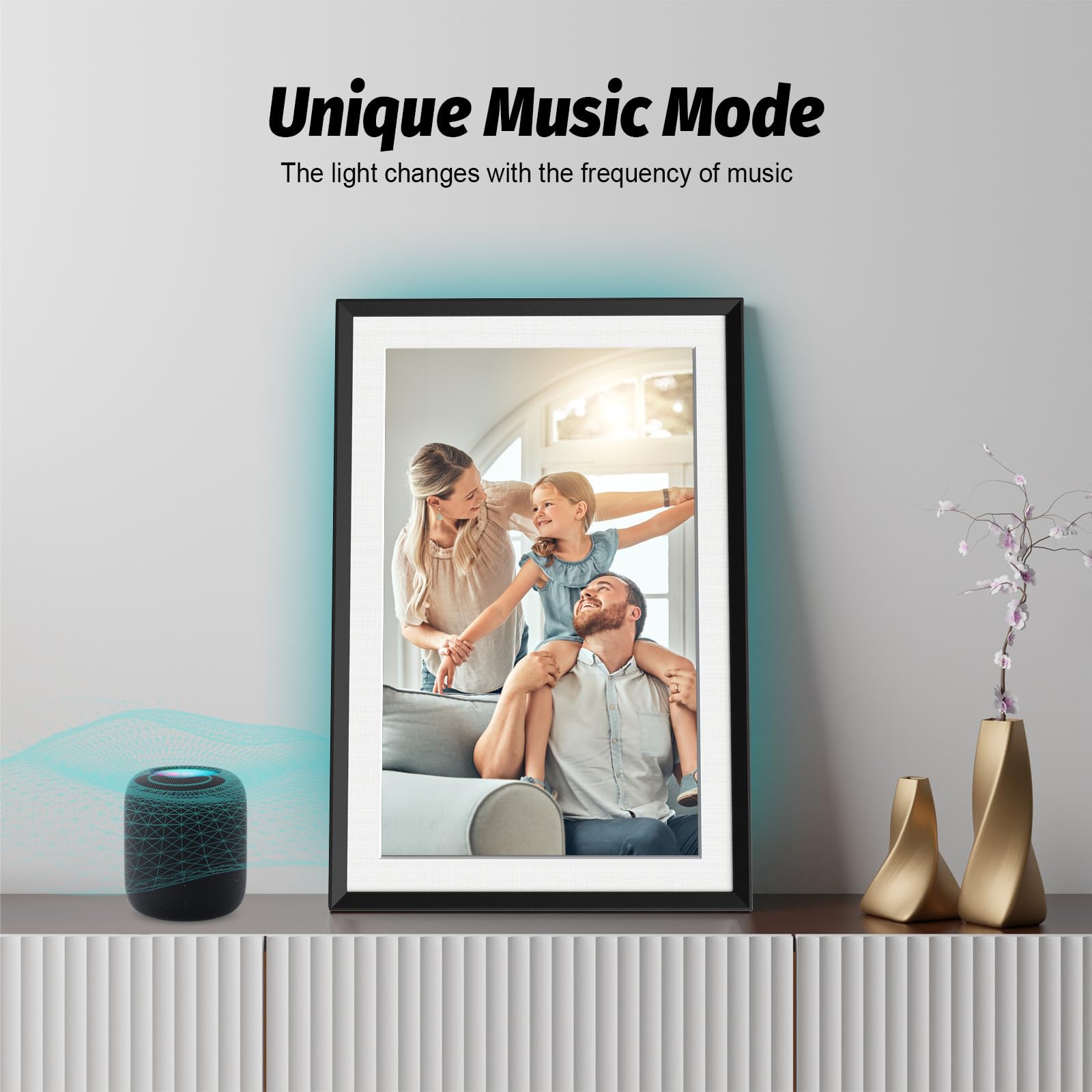 Cornice Digitale da 10,1 Pollici WiFi Digital Frame con Luce LED, 1280 * 800 IPS HD Touch Screen Smart Photo Frame, Condividere Momenti Istantaneamente Tramite AiMOR App ovunque