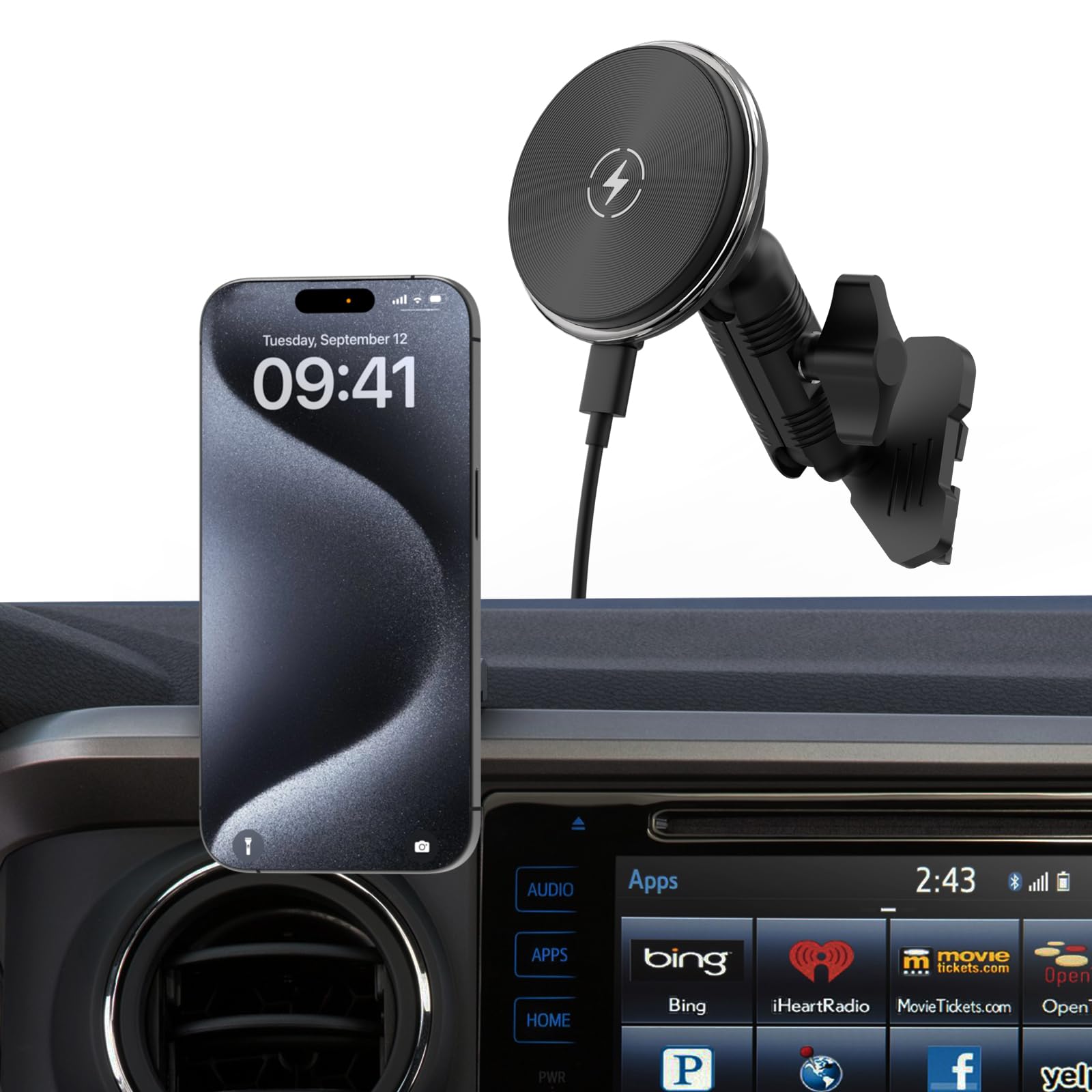 Kaishengyuan Car Vent Magnetic Charging Phone Mount Compatible with 2012 2013 2014 2015 Toyota Tacoma Dash Magentic Phone