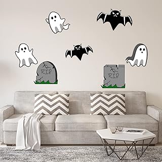 VWAQ Halloween Wall Decals Variety Pack- Vinyl Stickers Spooky Decor Pee...