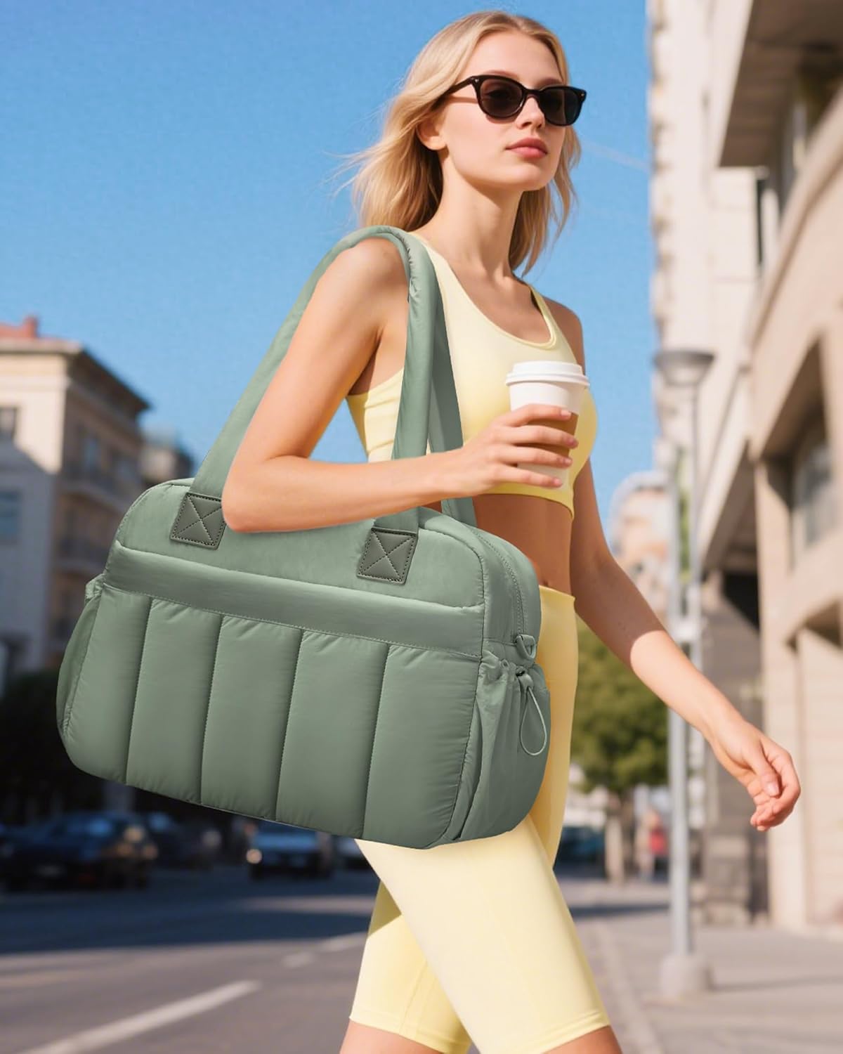 oscaurt Gym Bag for Women Lightweight Duffle Bag for Travel with Toiletry Pouch Water Resistant Carry On Weekender Overnight Duffel - Image 2