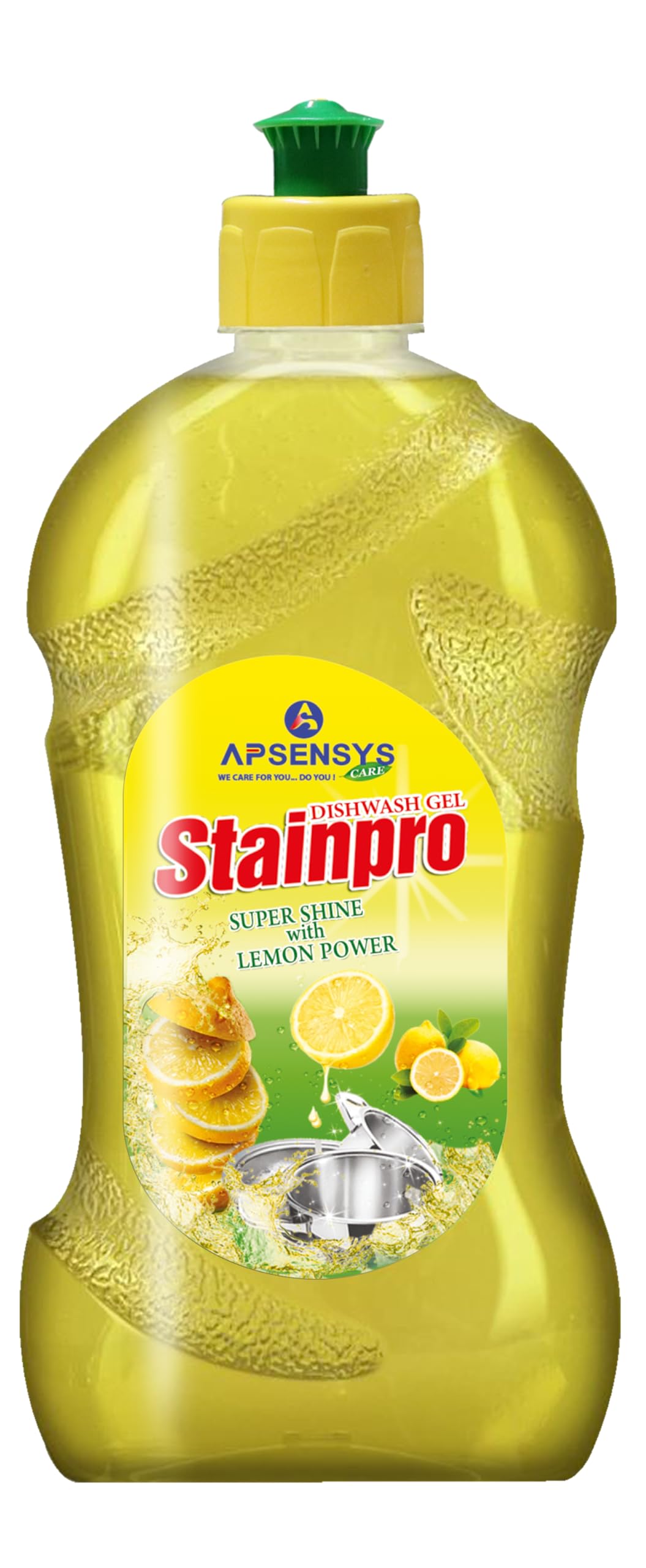 STAINPRO Dishwash Liquid Gel Lemon, With Lemon Fragrance, Leaves No Residue, Grease Cleaner For All Utensils, 250 ml Bottle
