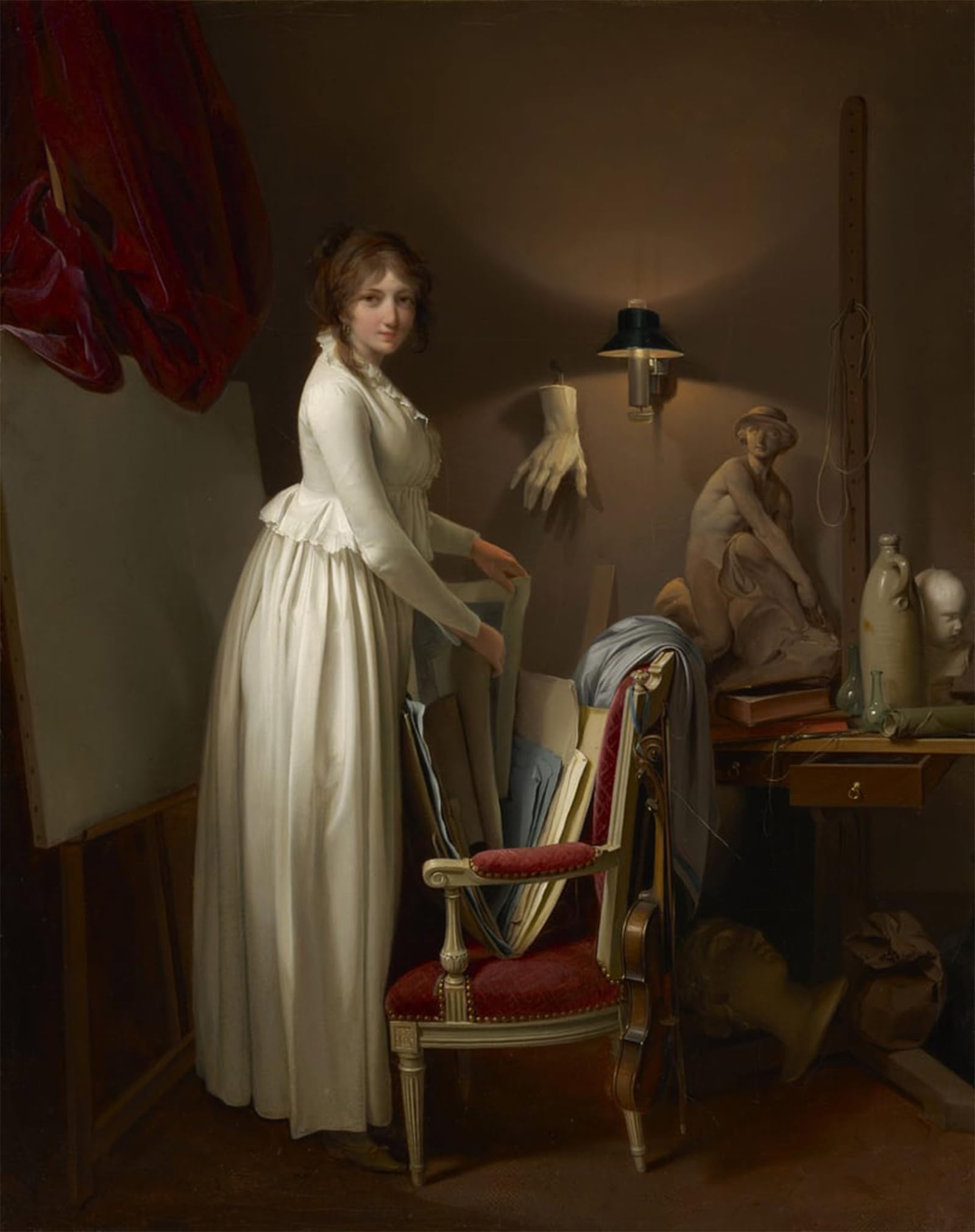 ARTXLXXBN Famous Painting Canvas Artwork Graffiti Print the Artist by Louis Leopold Boilly Portrait Canvas Image for Home Decor 60x90cm