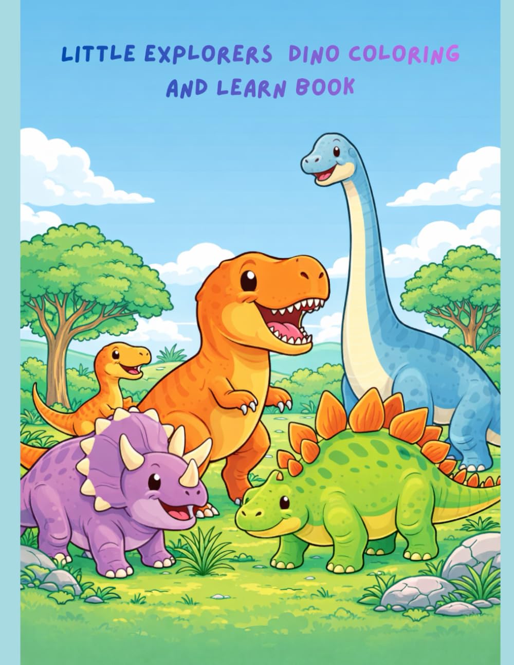 Little Explorers Dinosaurs Coloring and Learn Book