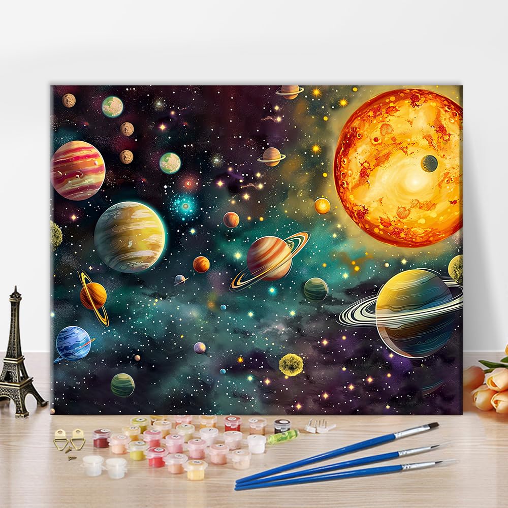 Amazon.com: TUMOVO Adults Paint by Number Kits - Planets & Vibrant