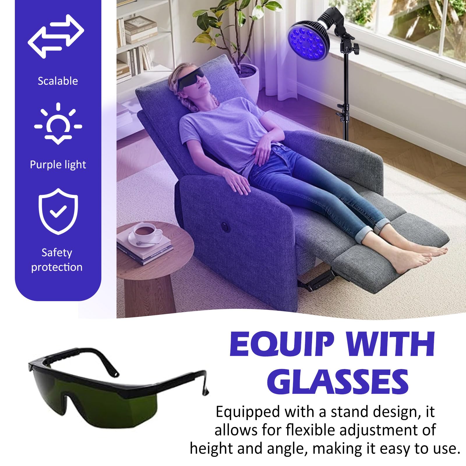 Lampe de Bronzage 54W 390nm UVA pour Visage et Corps