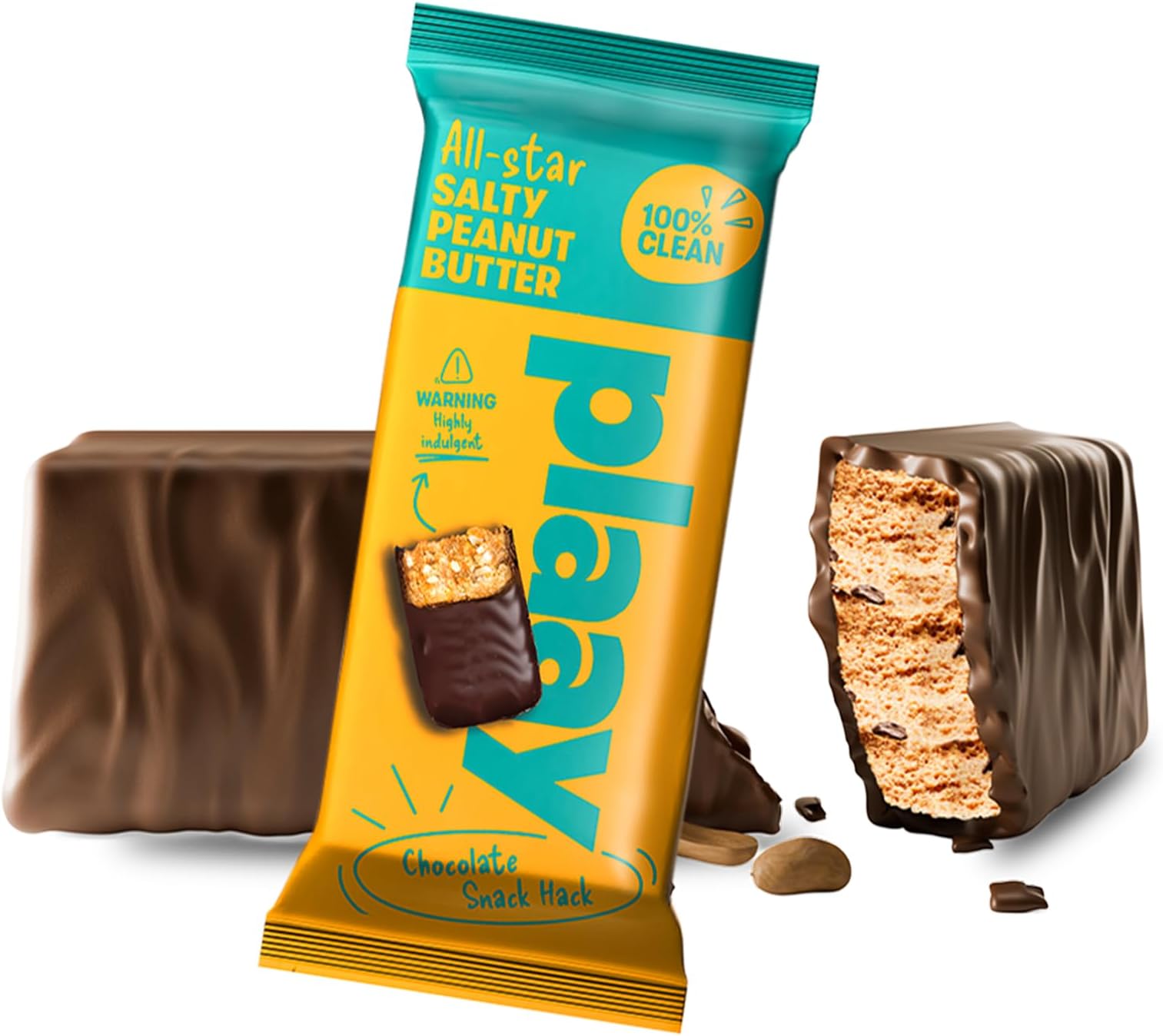 Plaay Salty Peanut Chocolate Bar – Premium Dark Chocolate with Roasted Peanuts, Clean Ingredients, No Refined Sugar, Guilt-Free Snack – 35g
