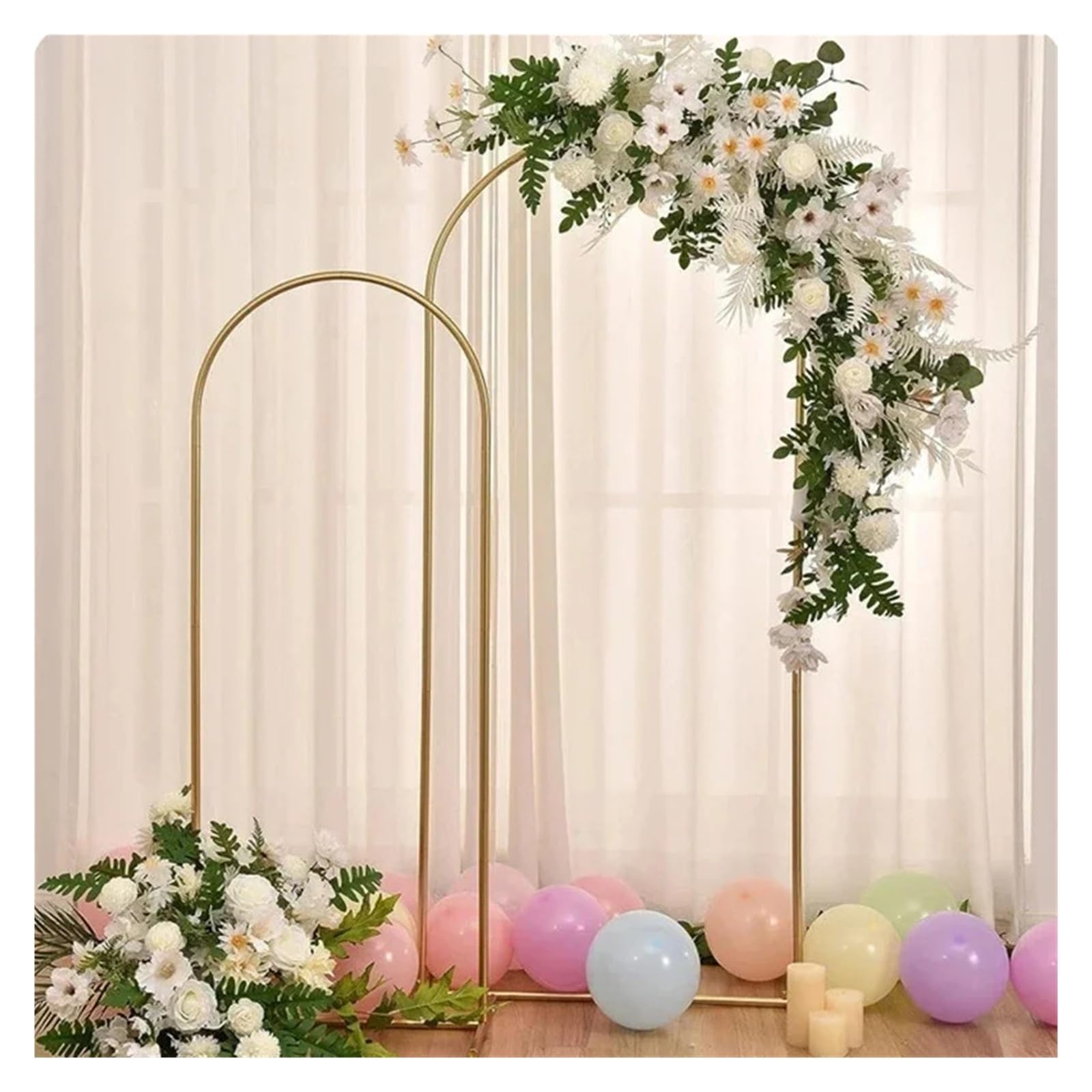 Soporte para cartel de bienvenida de boda Soporte de arco dorado for decoración fiestas 4FT/5FT/6FT/6.6FT/7.2F(4FT 50x120cm)
