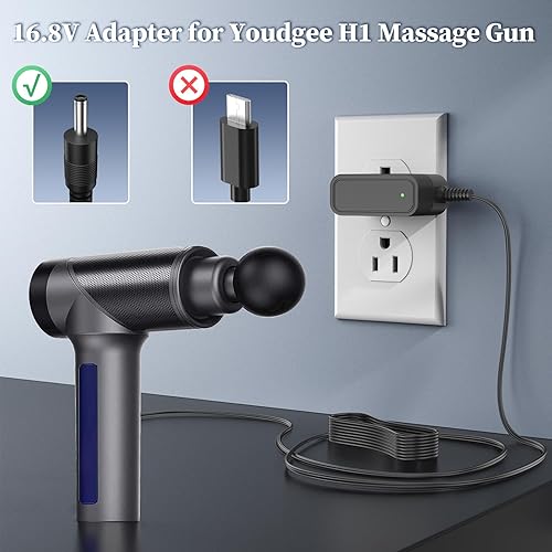 Miniatura 2 de Cargador de 16.8 V para Youdgee H1 Mini pistola de masaje muscular Adaptador de corriente para Youdgee Deep Tissue Percusión Masajeador Sominyu