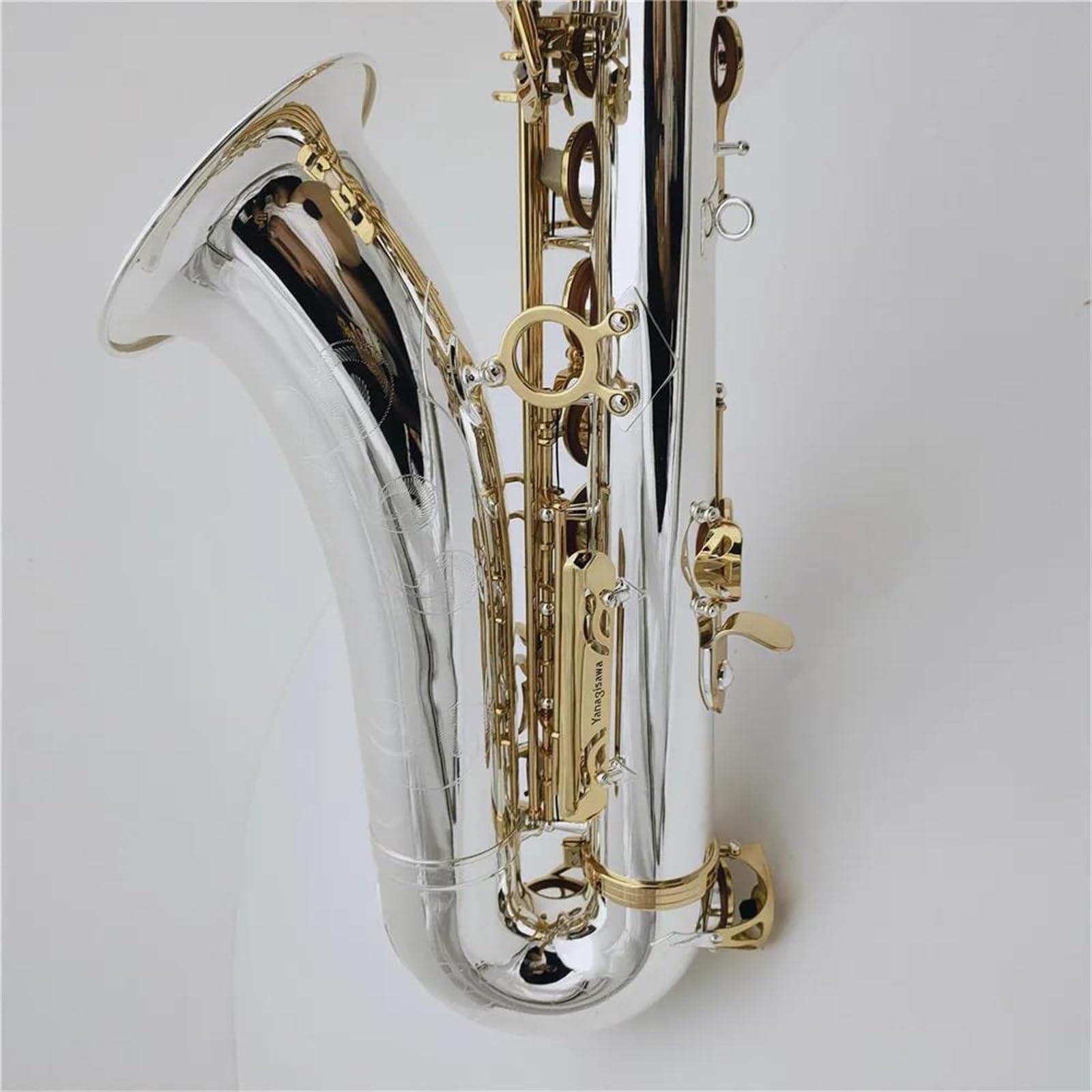 Saksofon Saksofon Tenorowy Bb Tune Posrebrzane Mosiężne Klawisze Instrumenty Dęte Drewniane Z Akcesoriami Do Futerału Na Ustnik (Color : High-end bag)